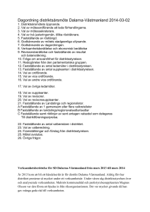 Dagordning distriktsårsmöte Dalarna-Västmanland 2014-03