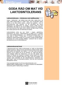GODA RÅD OM MAT VID LAKTOSINTOLERANS