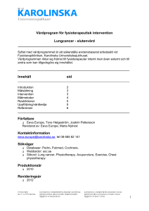 Vårdprogram för sjukgymnastisk intervention