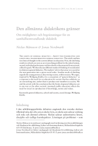 Den allmänna didaktikens gränser