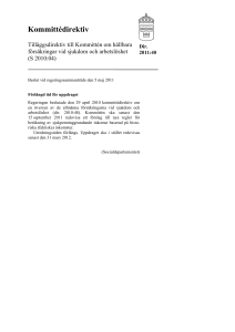 Tilläggsdirektiv till Kommittén om hållbara försäkringar vid sjukdom