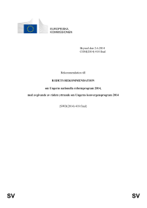 SV SV Rekommendation till RÅDETS REKOMMENDATION om
