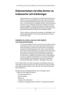 Dokumentation vid olika former av trakasserier och kränkningar