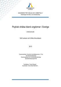 Psykisk ohälsa bland ungdomar i Sverige