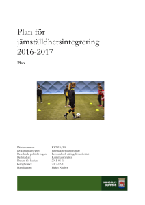Plan för jämställdhetsintegrering 2016-2017