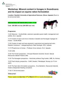 Workshop: Mineral content in forages in Scandinavia and its impact