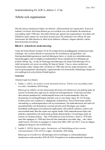 Arbete och organisation
