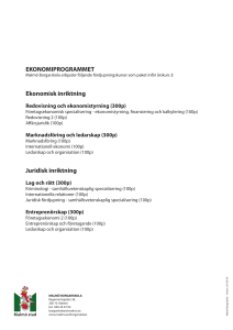EKONOMIPROGRAMMET Ekonomisk inriktning Juridisk inriktning