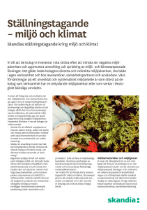 Ställningstagande – miljö och klimat