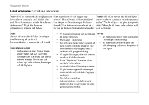 Lokal arbetsplan: Utveckling och lärande