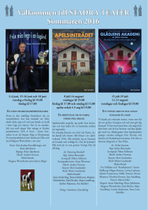 Välkommen till STADRA TEATER Sommaren 2016