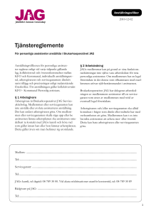 Tjänstereglemente - JAG Personlig assistans