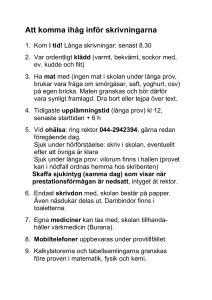 Att komma ihåg inför skrivningarna