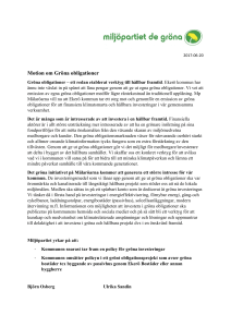 Motion om Gröna obligationer
