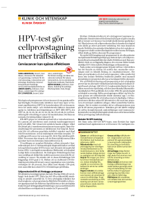 HPV-test gör cellprovstagning mer träffsäker