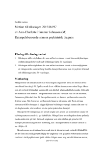 Dataspelsberoende som en psykiatrisk diagnos