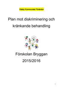 Plan mot diskriminering och kränkande behandling Förskolan