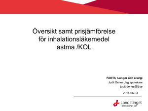 Översikt samt prisjämförelse för inhalationsläkemedel astma /KOL