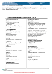 Amputerad kroppsdel - hand, finger, fot, tå