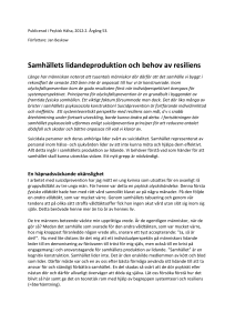 Samhällets lidandeproduktion och behov av resiliens