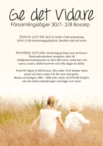 Församlingsläger 30/7- 2/8 Bosarp