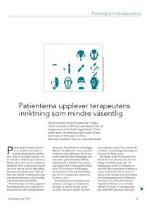 Patienterna upplever terapeutens inriktning som mindre väsentlig