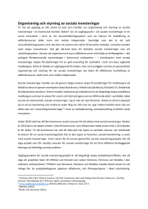 Organisering och styrning av sociala investeringar