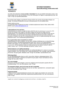 Specialkostintyg Medicinska skäl