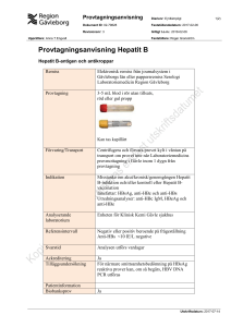 Provtagningsanvisning Hepatit B