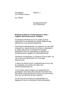Remissvar på SOU 1997:170 Bemötande av äldre