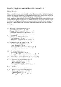 Planering Svenska som andraspråk vt 2011, veckorna 2