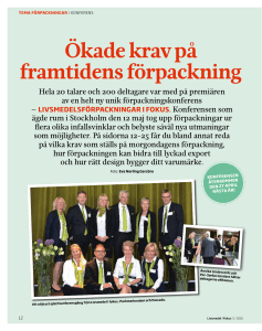 Ökade krav på framtidens förpackning