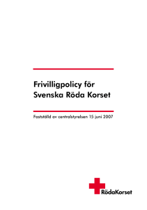 Frivilligpolicy för Svenska Röda Korset