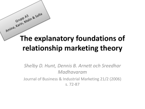 The explanatory foundations of relationship marketing theory