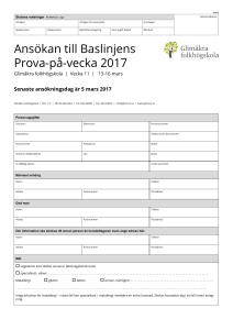 Ansökan till Baslinjens Prova-på-vecka 2017