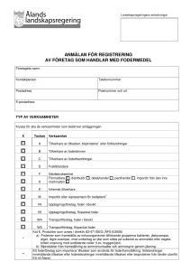 anmälan för registrering av företag som handlar med fodermedel