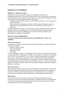 Indikationer och riskfaktorer
