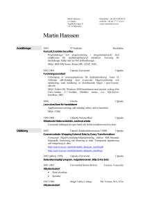 Martin Hansson - Uppsala universitet