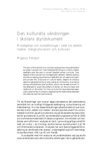 Den kulturella vändningen i skolans styrdokument