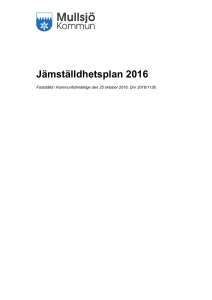 Jämställdhetsplan 2016