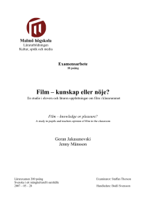 Film – kunskap eller nöje?