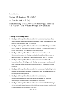 Förslag till riksdagsbeslut