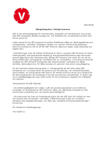 Motion Mullsjö kommun - HBTQ-Vänstern