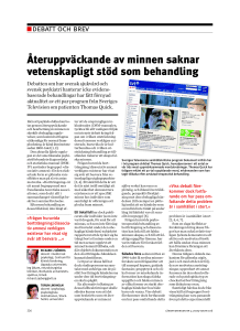 Återuppväckande av minnen saknar vetenskapligt