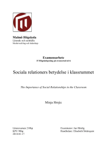 Sociala relationers betydelse i klassrummet