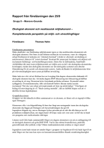 Rapport från föreläsningen den 25/9