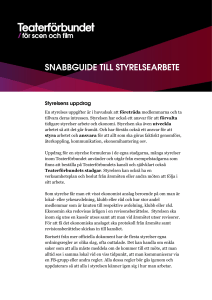SNABBGUIDE TILL STYRELSEARBETE