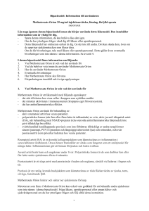 Methotrexate Orion solution for injection in pre