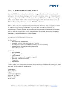 Junior programmerare/systemutvecklare