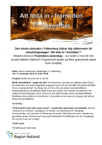Att leda in i framtiden”!
